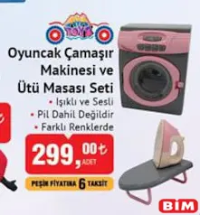 AYA TOYS OYUNCAK ÇAMAŞIR MAKİNESİ VE ÜTÜ MASASI SETİ